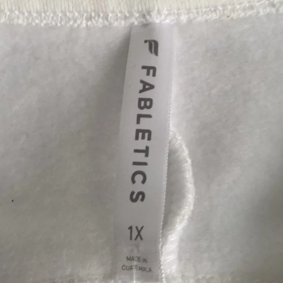 White Fabletics crew neck criss-cross tied back sweatshirt. Size L - Picture 3 of 5